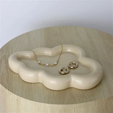 WENSHUO Cloud Shape Trinket Dish,Cute Ceramic Jewelry Tray,Ring Holder ...