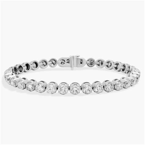 7 " Four Prong Lab-Grown Diamond Tennis Bracelet In 14k White Gold (10 ...