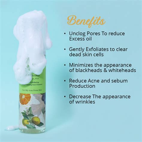 Plant Based AHA , BHA , PHA Gentle Exfoliating Daily Foaming Face Clea