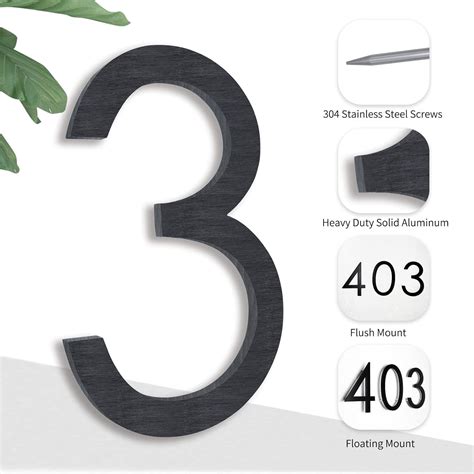Buy 8 Inch Modern House Numbers outside,Street Metal Black Large House ...