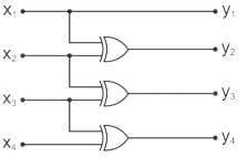 The given logic circuit represents:a)4 bit binary to decimal converterb ...