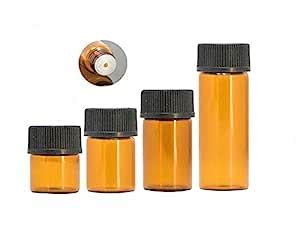ASTRQLE 3Ml: 12Pcs 1Ml/2Ml/3Ml/5Ml Empty Amber Glass Essential Oil ...