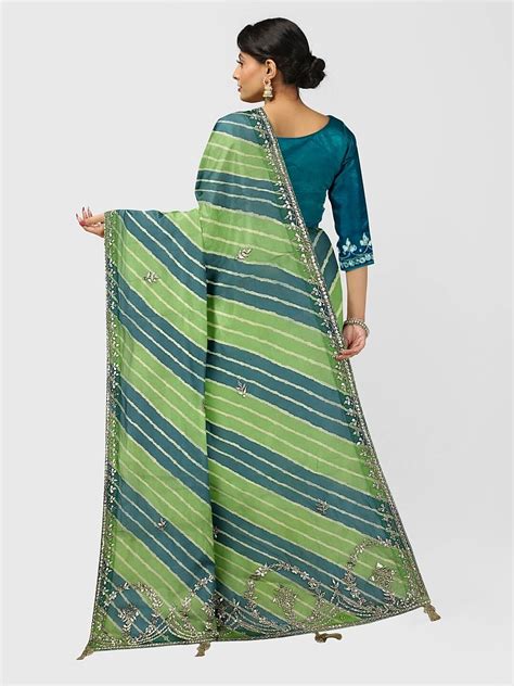 Lehriya Saree | Embroidered Leheriya Saree Online: Khatri Jamnadas ...
