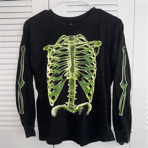 Vintage Crazy Y2K Affliction Style Skull Skeleton Bones Black LS Tee ...