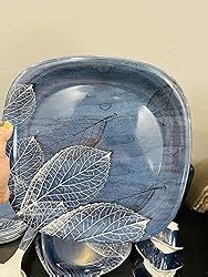 Bataniya Melamine Dinner Set - Set Of 40, Blue : Amazon.in: Home & Kitchen
