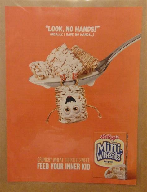 KELLOGG'S MINI WHEATS CEREAL Look No Hands Magazine Print Ad ...