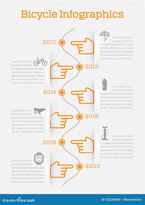 Timeline infographic bike stock vector. Illustration of line - 42239268
