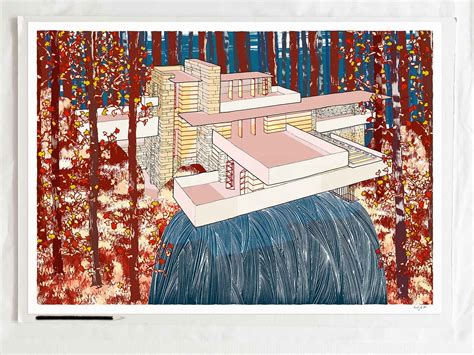 Fallingwater Frank Lloyd Wright by artist and architect alej ez