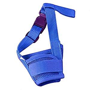 Nema Adjustable Anti Bark Mesh Soft Mouth Muzzle for Dogs (Blue, XXL ...