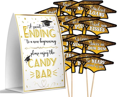 Amazon.com : Graduation Table Candy Buffet Labels, Graduation Candy Bar ...