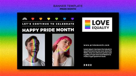 Modello di banner del mese dell'orgoglio di design piatto | PSD Gratis