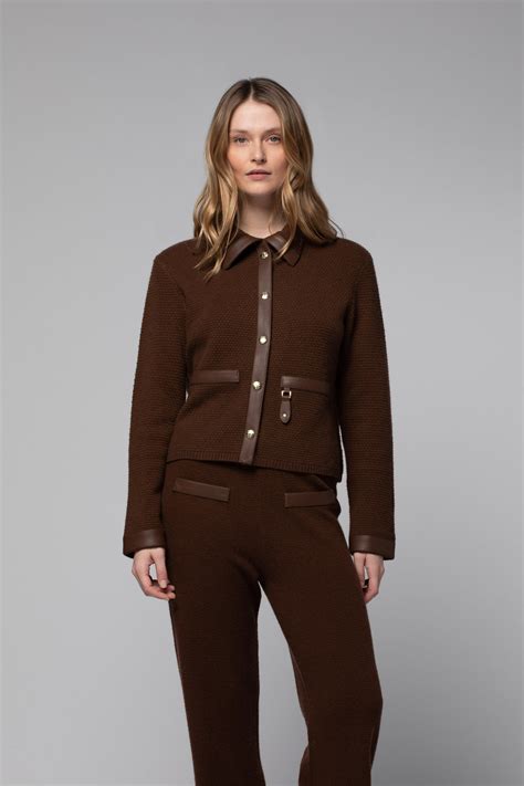 Vegas chocolate wool and cashmere jacket | Women’s luxury fashion – Maxemoi
