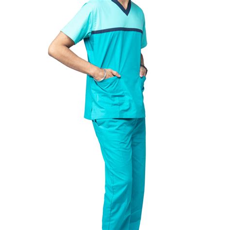 Mens Scrub Suit Designer - DSDV03 - Light Teal – Uniform Craft