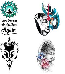 voorkoms Buddha ji with Om Temporary Tattoos for Men or Women, Girls or ...