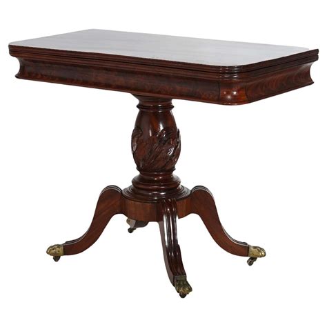 Antique Duncan Phyfe Carved Mahogany Card Table C1830’s For Sale at ...