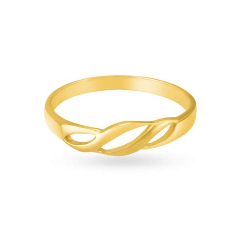 Whimsical 22 Karat Yellow Gold Waveform Finger Ring