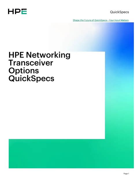 HPE Aruba Networking 1G SFP RJ45 100m Cat5e Transceiver Data sheet