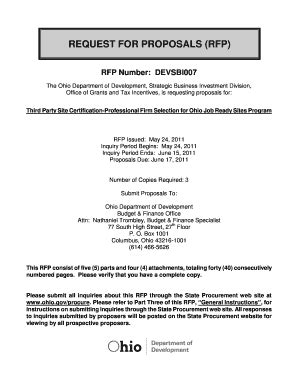 Fillable Online procure ohio REQUEST FOR PROPOSALS (RFP) - procure ohio ...