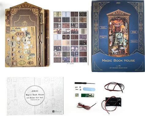 Buy Cicicooie DIY Book Nook Kit, Wooden Dollhouse Decoration Bookshelf ...