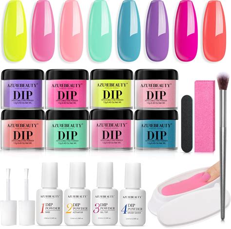 Amazon.com: Nail Dip Powder Kit, AZUREBEAUTY Spring Summer Bright ...
