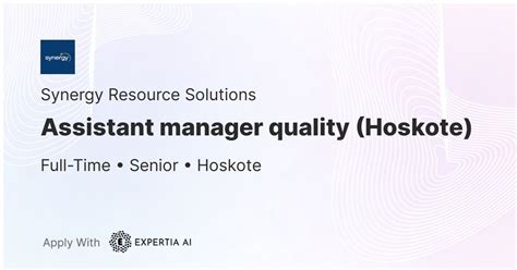 Assistant manager quality (Hoskote) Job | Hoskote | Senior
