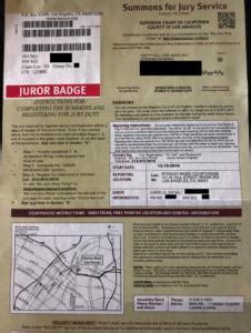 Summoned for Jury Duty in Los Angeles - The Rinka Law Firm