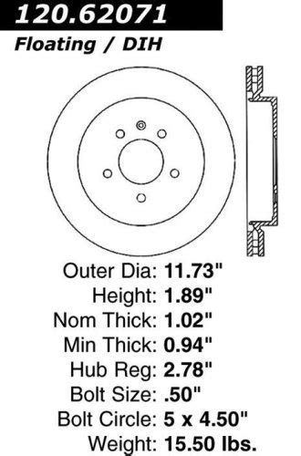 Centric Parts 120.62071 Premium Brake Rotor with E-Coating : Amazon.in ...