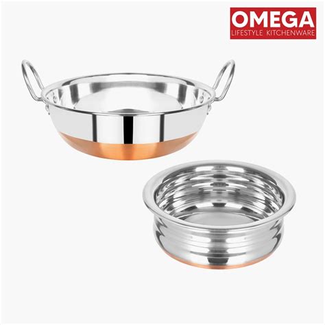 Buy OMEGA Oster 2Pcs Stainless Steel Copper Bottom Cookware Set from ...