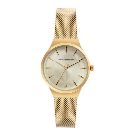 French Connection Spring Summer Analog Gold Dial Women's Watch-FCN0002