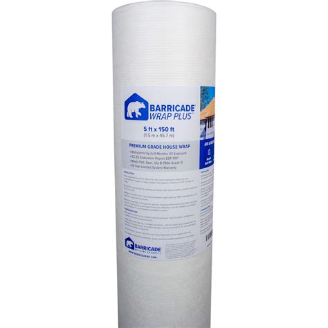 Barricade House Wrap Plus 5' x 150' Roll - Ultimate Protection Against ...