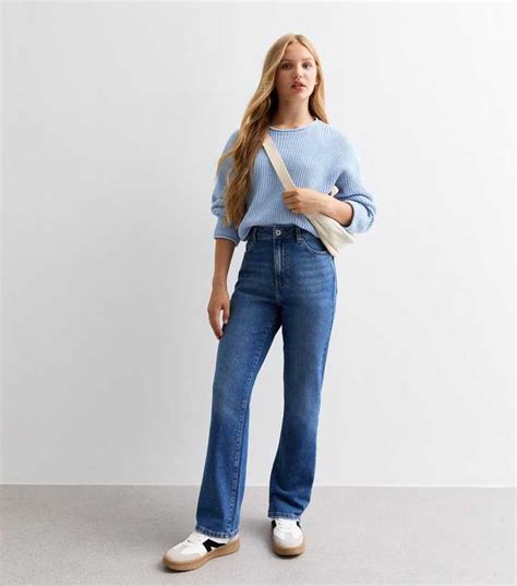 Girls Blue High Rise Slim Fit Jeans | New Look