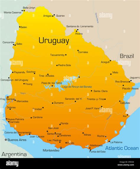Abstract vector color map of Uruguay country Stock Photo - Alamy