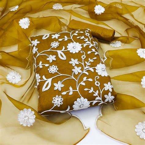 Gng 50066 Organza Color Set Matching Dress Material :textileexport