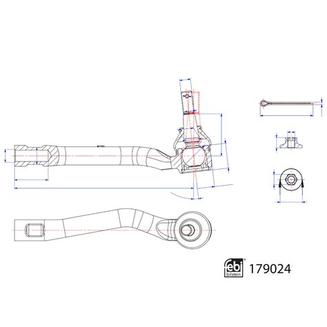 febi | 179024 | Tie Rod End with castle nut and cotter pin | bilstein ...