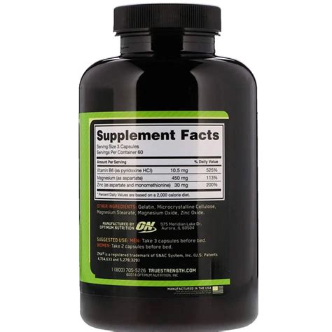 Optimum Nutrition, ZMA, 180 Capsules | India's Leading Genuine ...