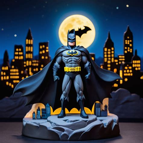 Batman on Cliff under Full Moon | Stable Diffusion Online