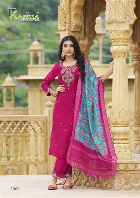 Karissa Nora Vol 3 Fancy Top Bottom With Dupatta Collection: Textilecatalog