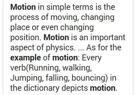 what is a motion? define with example - Brainly.in