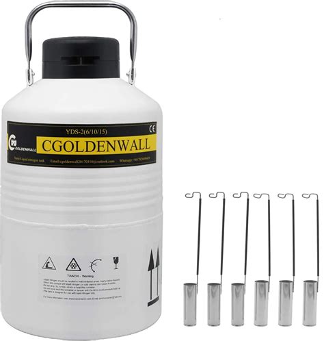 CGOLDENWALL 3L Liquid Nitrogen Container Cryogenic Container LN2 Tank ...