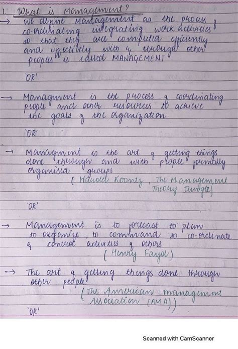 Image result for Management Notes Fancy Writing