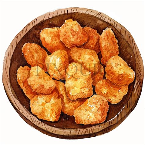 Watercolor Chicken Nugget Clipart Chicken Nuggets Clipart Fast Food ...