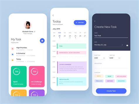 Mobile application - Task planner by Outcrowd on Dribbble