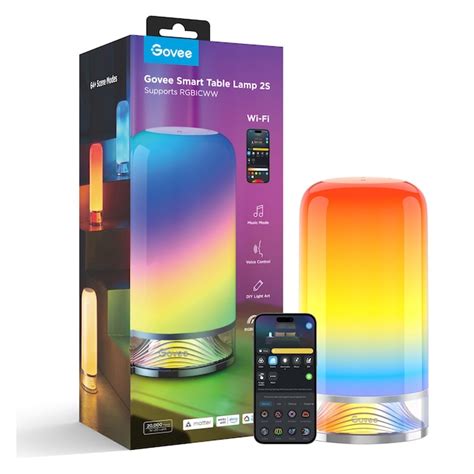 Govee Smart Table Lamp 8.27-in White LED Touch Table Lamp with Plastic ...