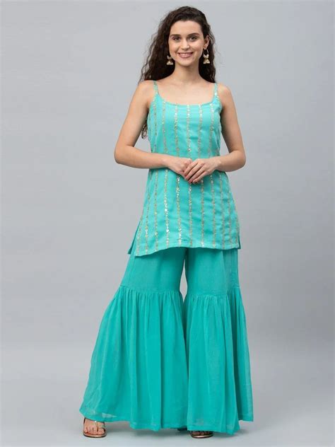 Firozi Charm Kurti Set