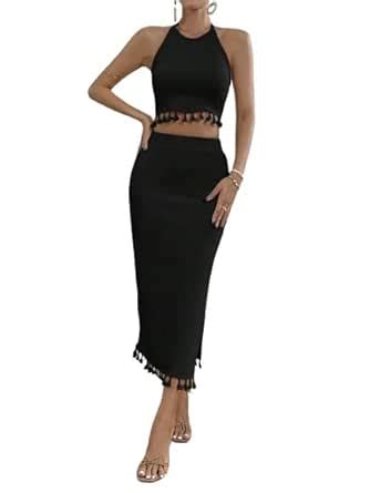 Buy COOL AND CASUAL Women Pinafore Maxi Co Ord Set Beach Dress Vacation ...