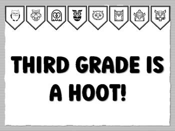 THIRD GRADE IS A HOOT! Owl Bulletin Board Kit, Ready to print school ...