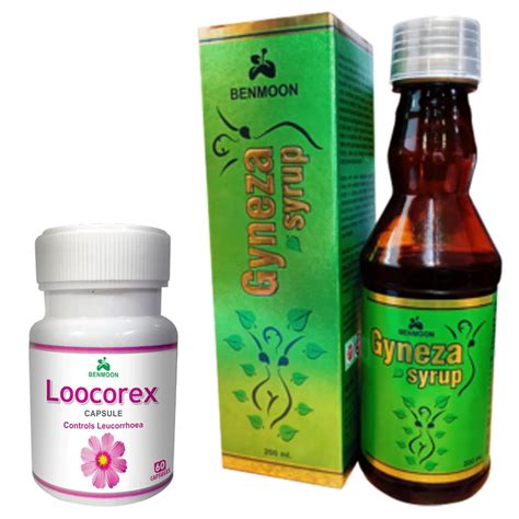 Women's Health Combo – Benmoon Gyneza Syrup (200 ml) & Loocorex Capsule ...