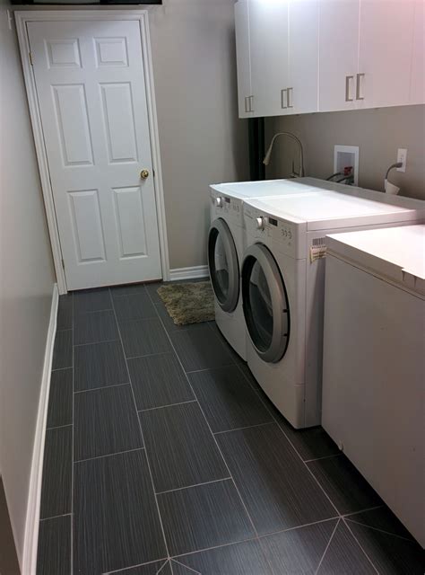 Laundry room makeover. | Laundry room flooring, Laundry room tile ...