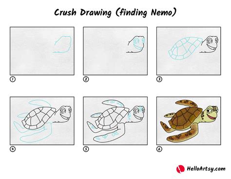 How To Draw Squirt From Finding Nemo Step By Step