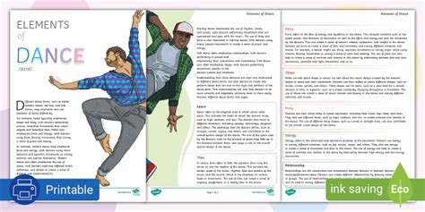 Elements of Dance (teacher made) - Twinkl